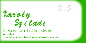 karoly sziladi business card